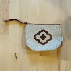 Oryany x AGE20’S Canvas Wristlet Pouch | Cream & Brown Cosmetic Bag